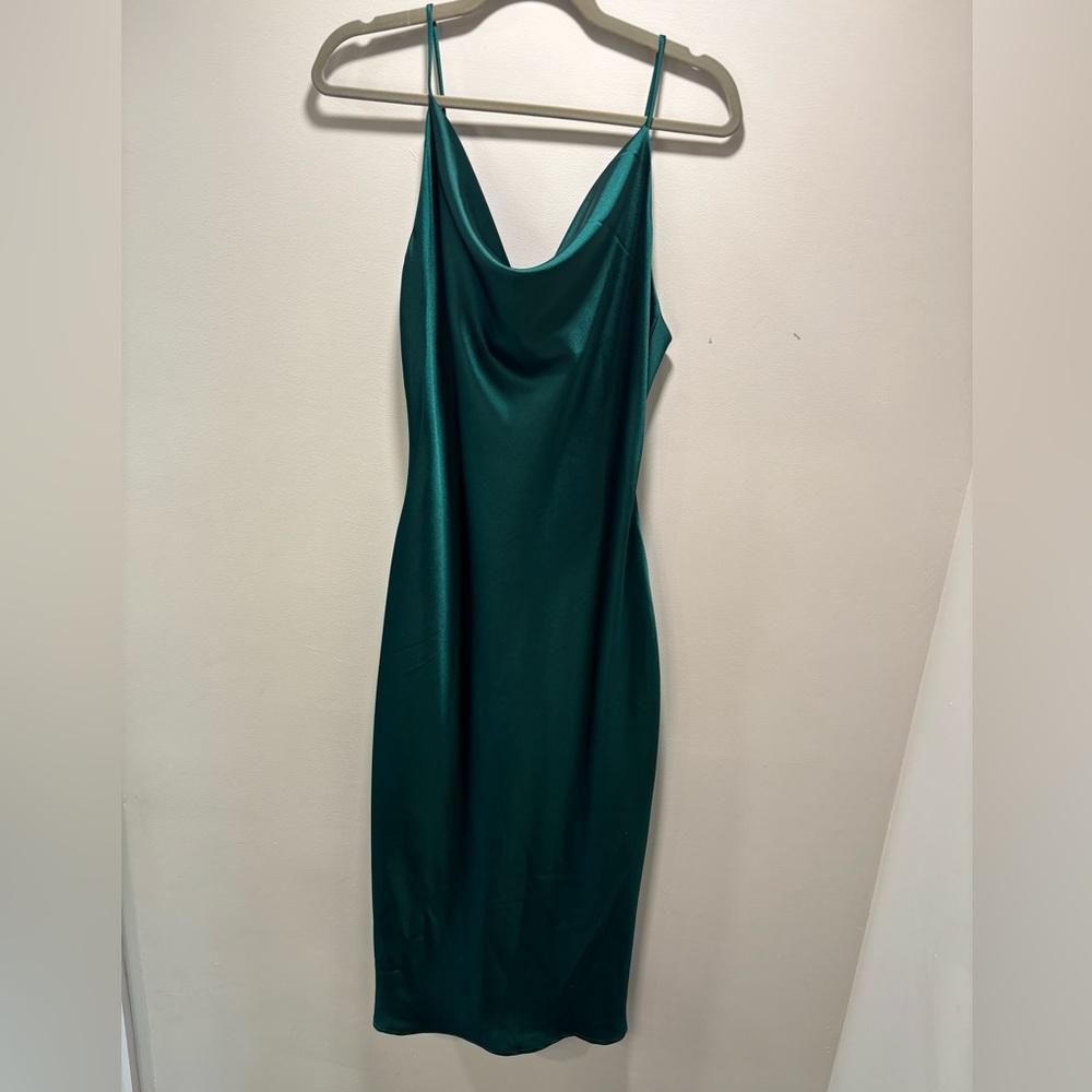 Petal & Pup Emerald Green Slip Midi Dress